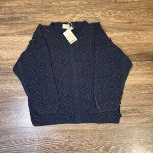 NWOT Vintage JG Hook Knit Cropped Sweater Blue Size Petite